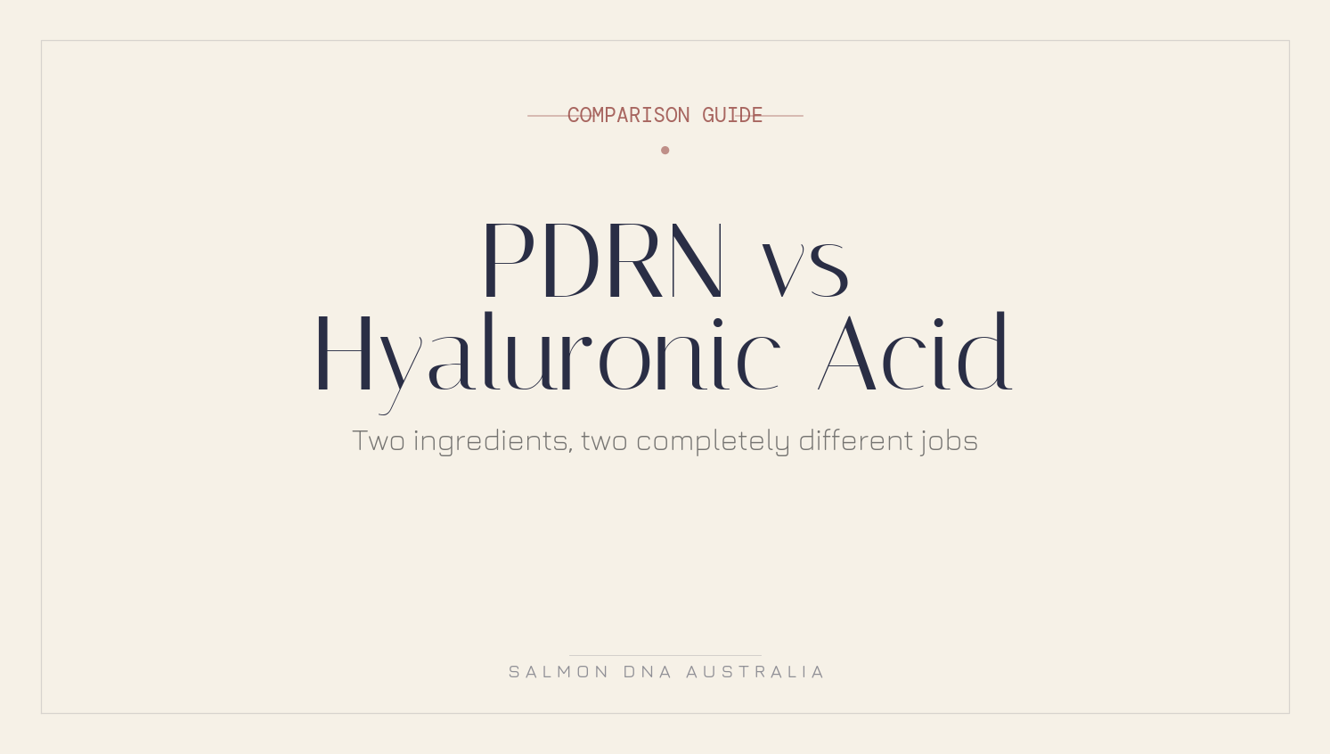 PDRN vs hyaluronic acid comparison showing the differences for hydration and skin repair