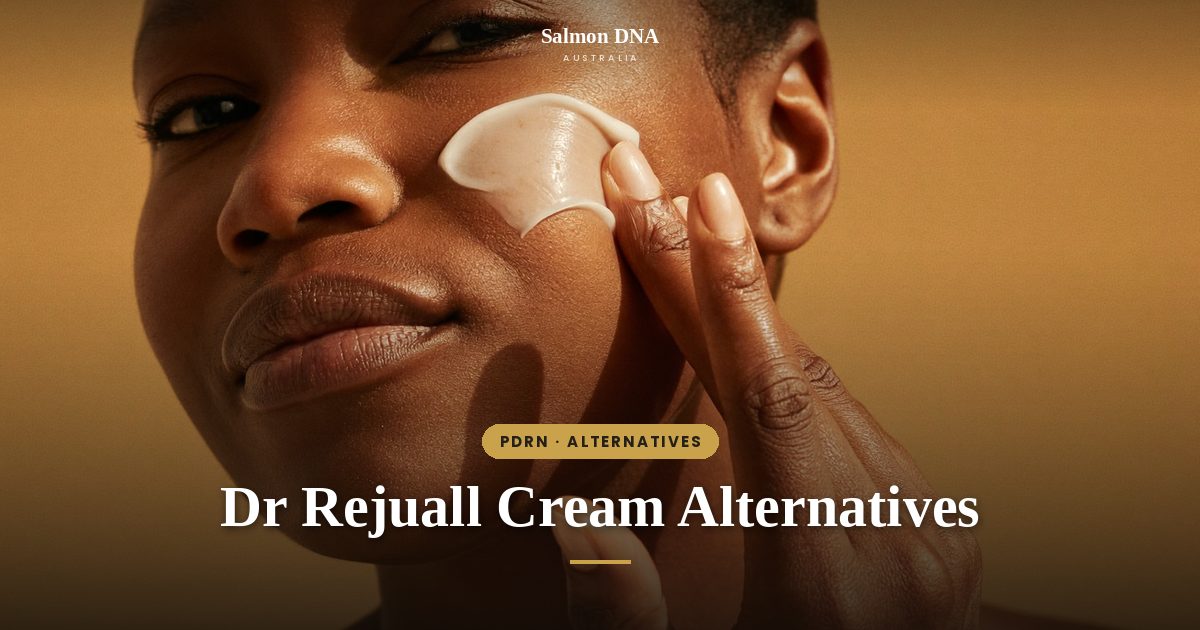 Woman applying PDRN cream to her cheek, Dr Rejuall PDRN cream alternatives in Australia