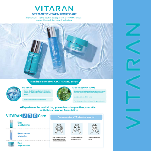 Three Step Daily Salmon DNA Skin Healing Bundle with Vitaran Exosome PDRN Serums and Cream.