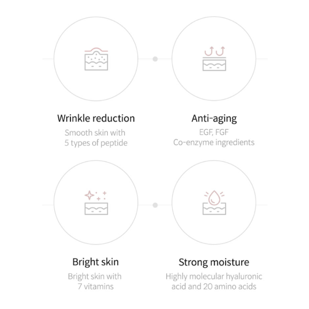 1.st NEFER TI TI skinbooster solution for anti-aging, wrinkle reduction, brightening, and strong hydration with peptides, vitamins, and hyaluronic acid.