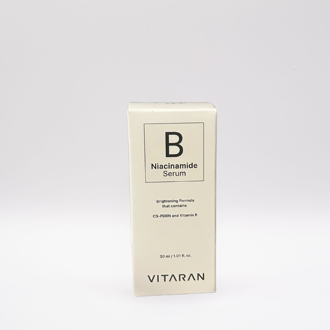 VITARAN B Salmon DNA and Niacinamide Serum box for brightening and anti-pigmentation skincare, 30ml bottle packaging