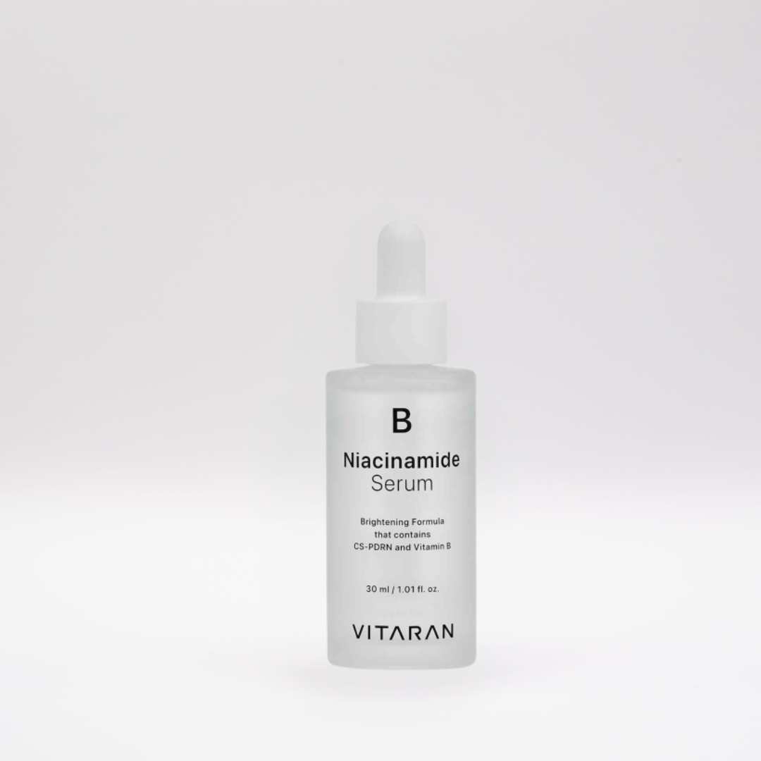 VITARAN B Salmon DNA and Niacinamide Serum bottle for brightening and anti-pigmentation skincare.