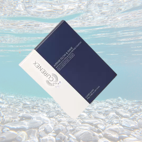 Salmon DNA Microneedle Bundle packaging submerged in water, showcasing skincare innovation.