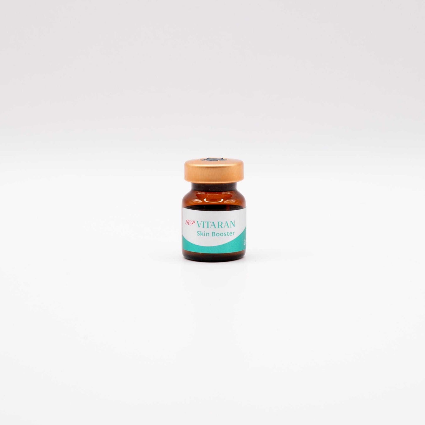 Small amber vial of HP VITARAN Salmon DNA Skin Booster with HA for microneedling and skin rejuvenation treatments