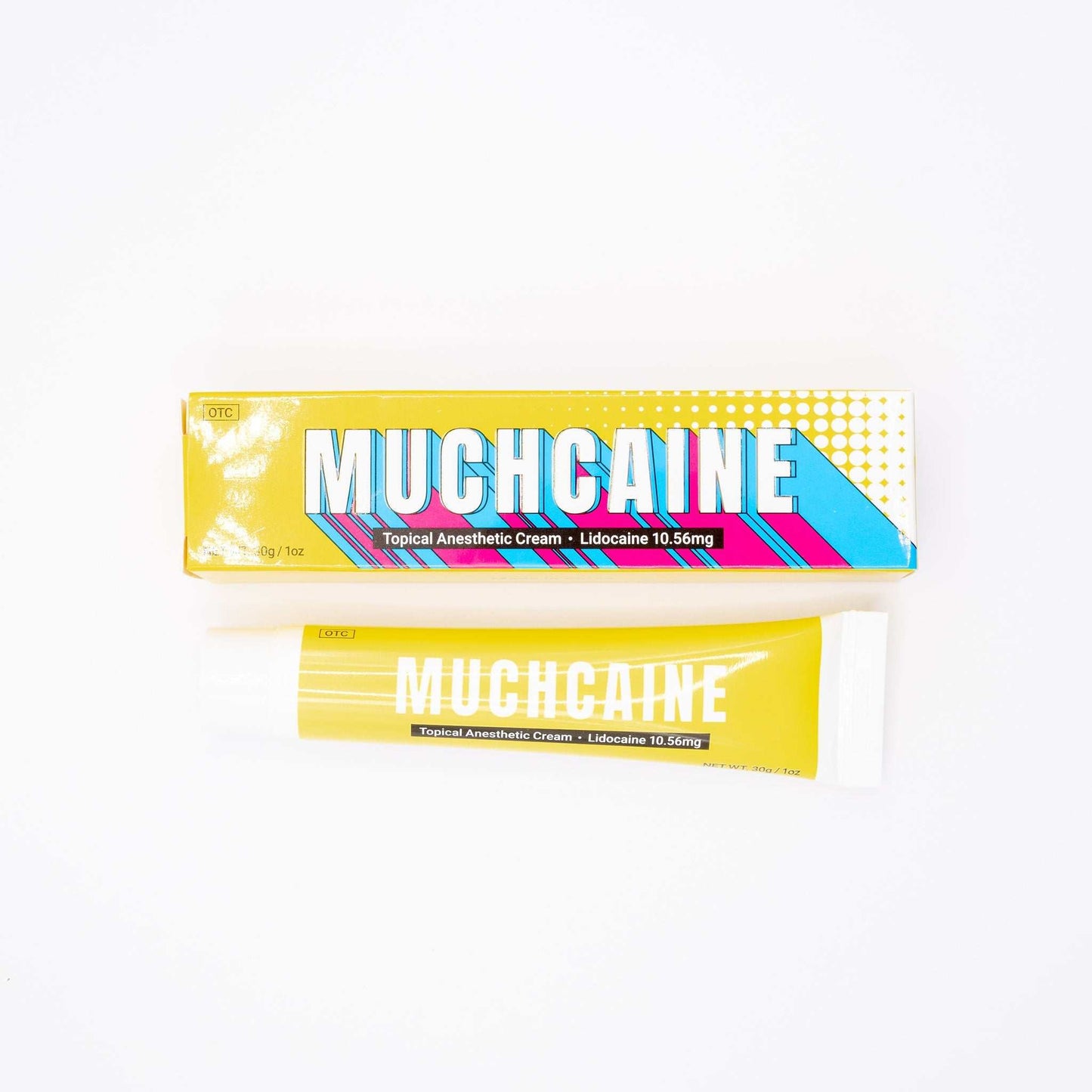 Muchcaine numbing cream tube and box for microneedling with 10.56mg lidocaine topical anesthetic