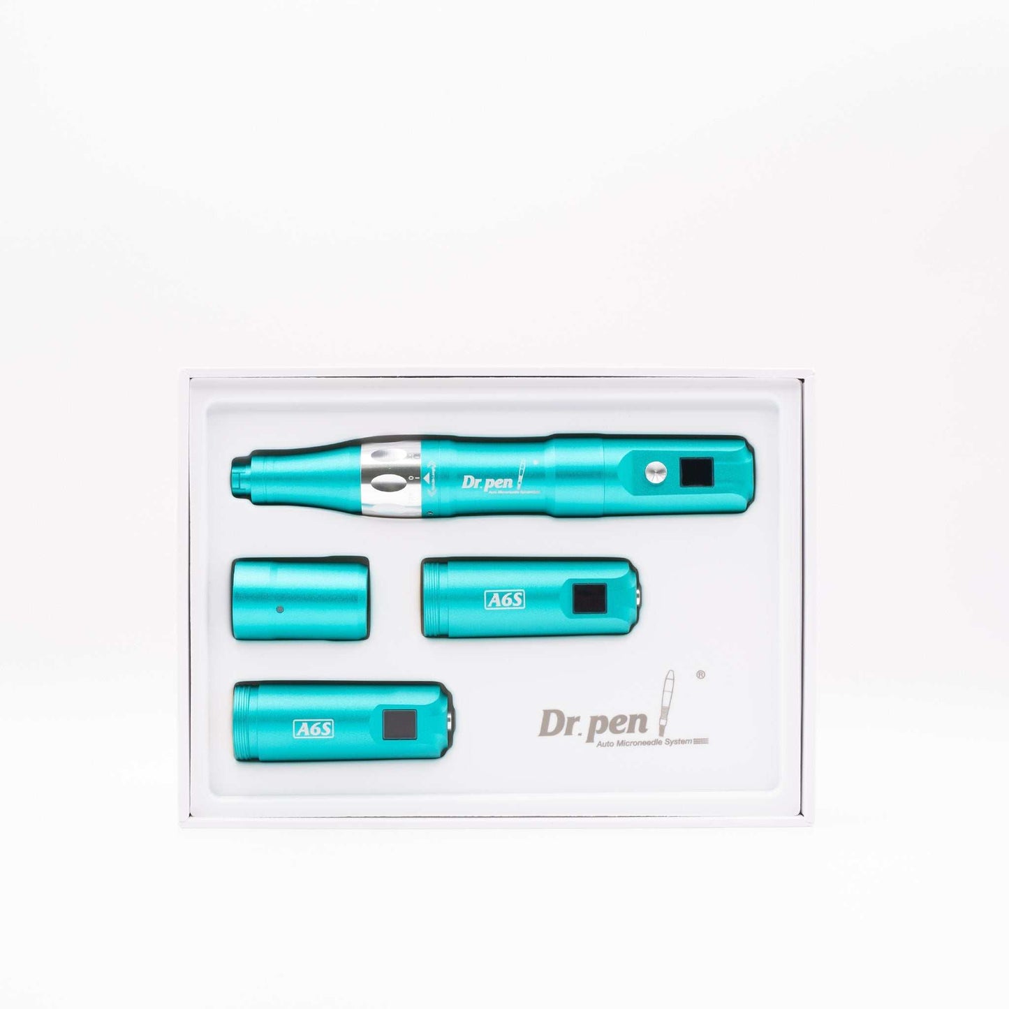 Dr Pen A6S Ultima microneedle device and cartridges in Salmon DNA Microneedle Bundle packaging