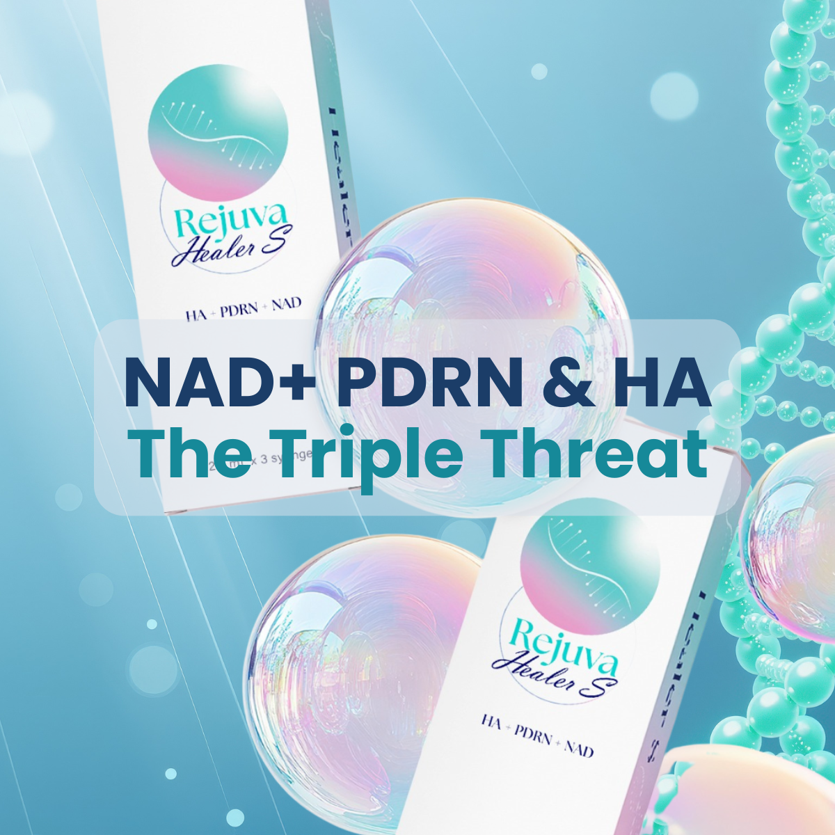 Biotech Skin Regeneration bundle featuring NAD+, PDRN, and Hyaluronic Acid with Dr. Pen M8S microneedling device for advanced cellular repair.