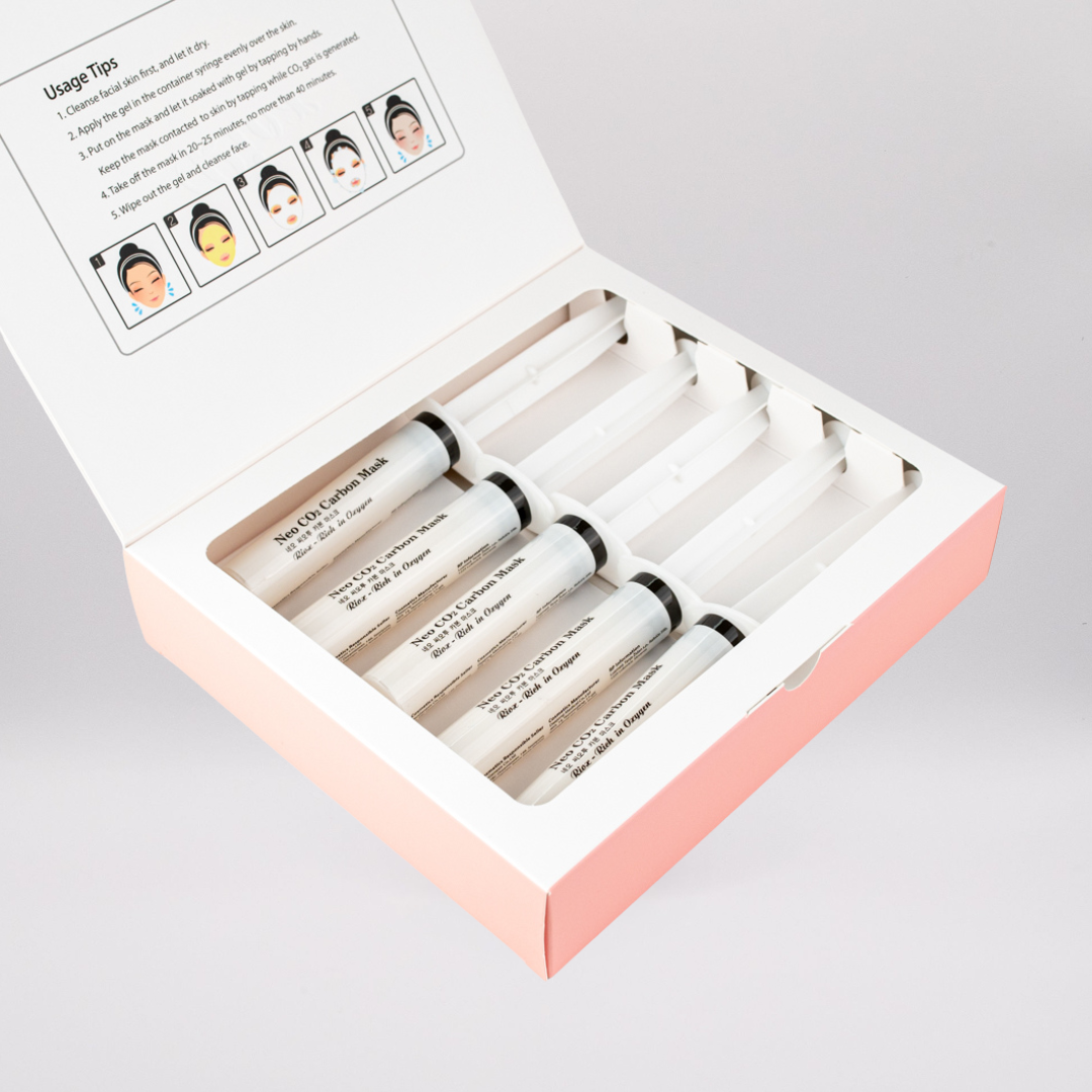 Riox carboxy therapy masks box with 5 treatments for skin detox and rejuvenation