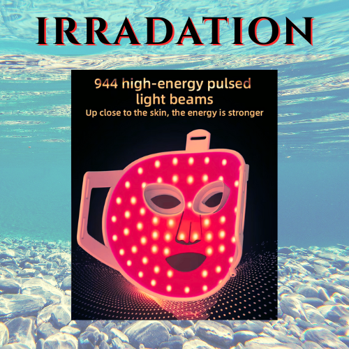 Dual Red Light Mask with 944 high-energy pulsed light beams for deeper skin penetration and effective treatment.