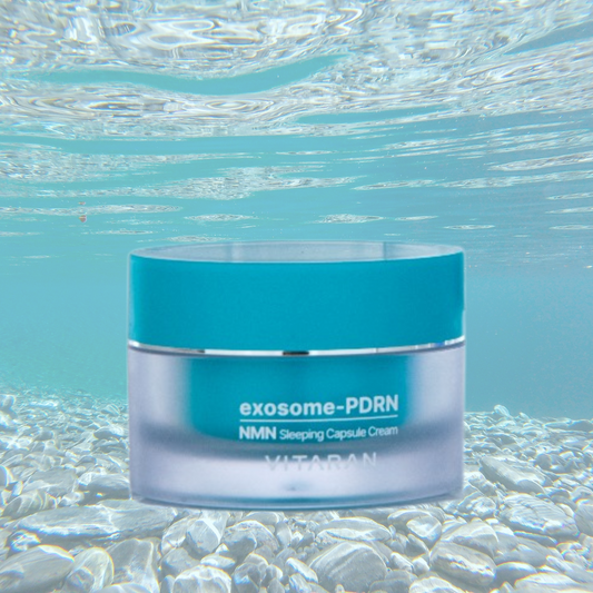 HP Cell VITARAN Salmon DNA Skinbooster jar floating underwater background