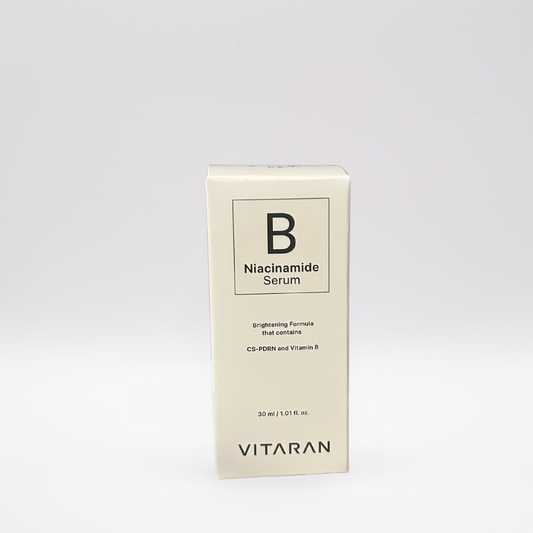 VITARAN B Salmon DNA and Niacinamide Serum box for brightening and anti-pigmentation skincare, 30ml bottle packaging