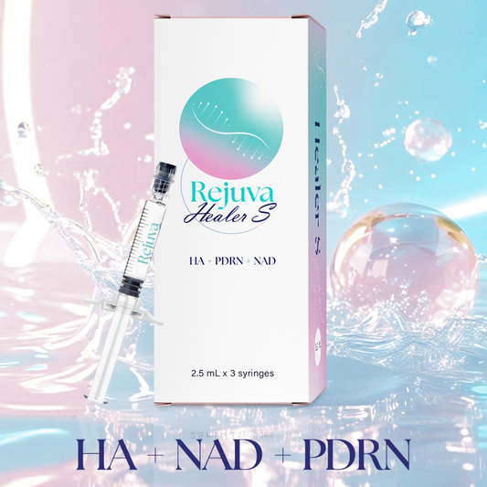 Rejuva Healer S skin booster with HA, PDRN, and NAD+ in 3 syringes for deep hydration and skin rejuvenation