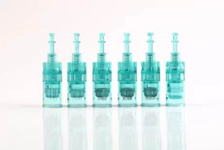 Dr. Pen Ultima A6S microneedling pen cartridges with 16 pins in a set of six, turquoise color