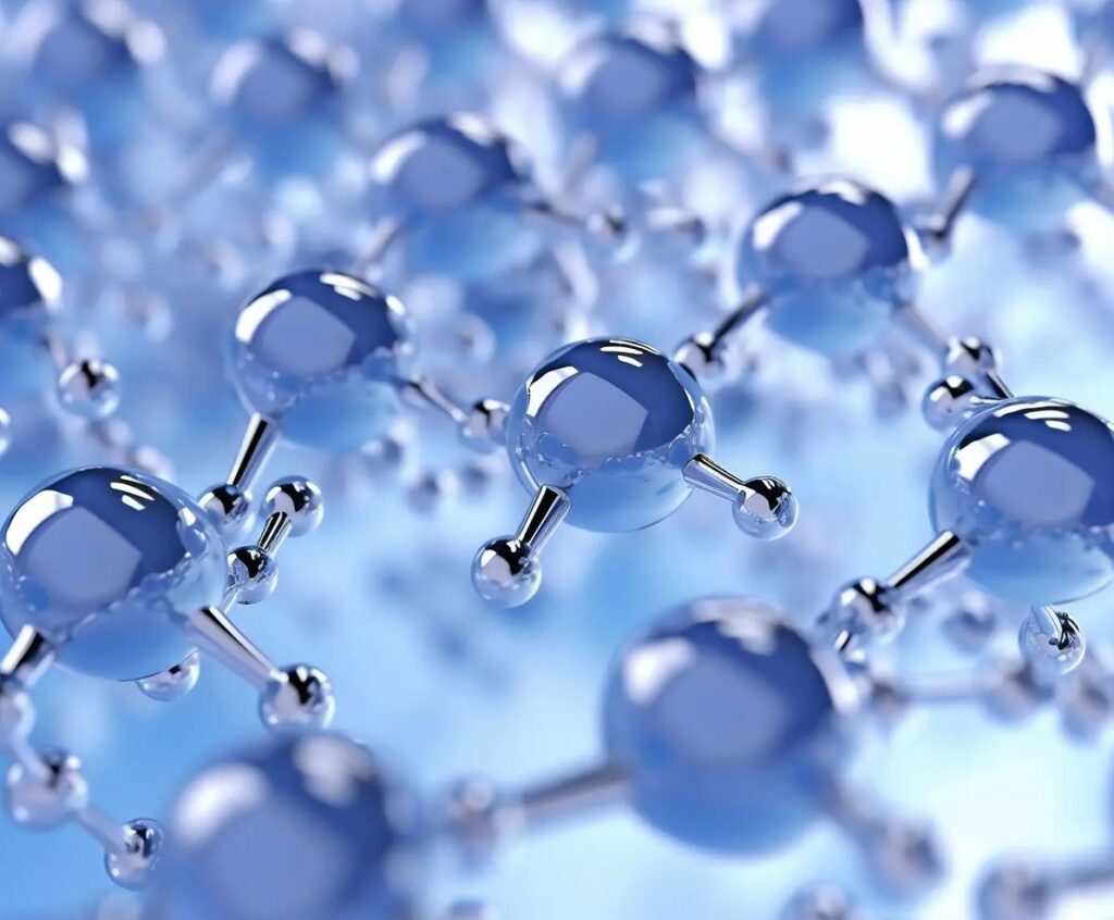 Puri Eyes PDRN Patches with molecular structure for under-eye care.