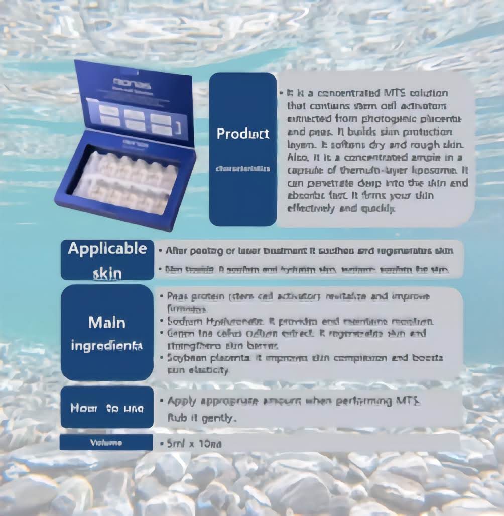 Ronas Stem Cell Solution 5ml x 10 vials, enriched with plant stem cells for enhanced absorption and skin rejuvenation.