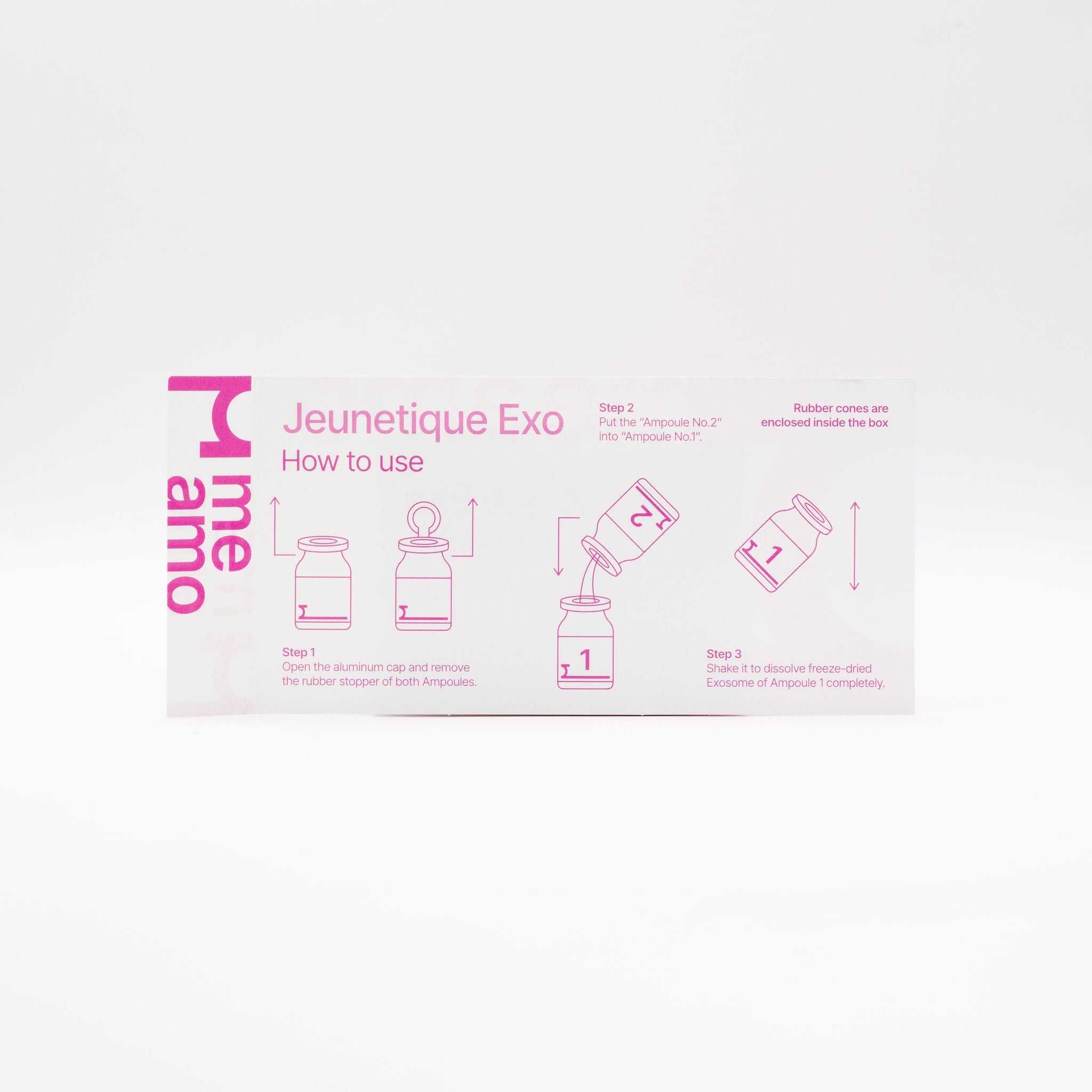 Jeunetique EXOsomes PDRN 3% microneedling treatment box with step-by-step usage instructions and premium skin renewal serum components.