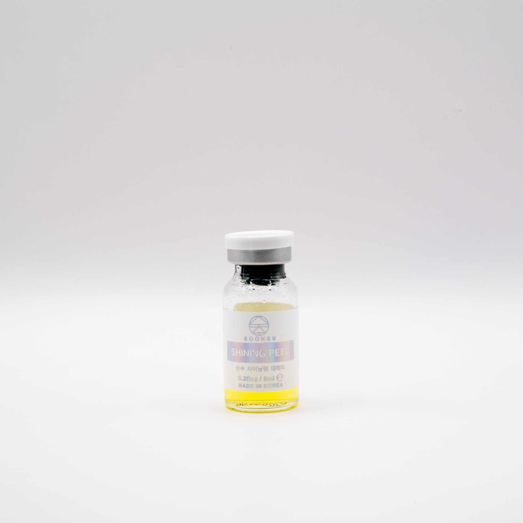 Soonsu Shining Peel vial with dual-phase retinol and TCA formula for skin renewal and brightening