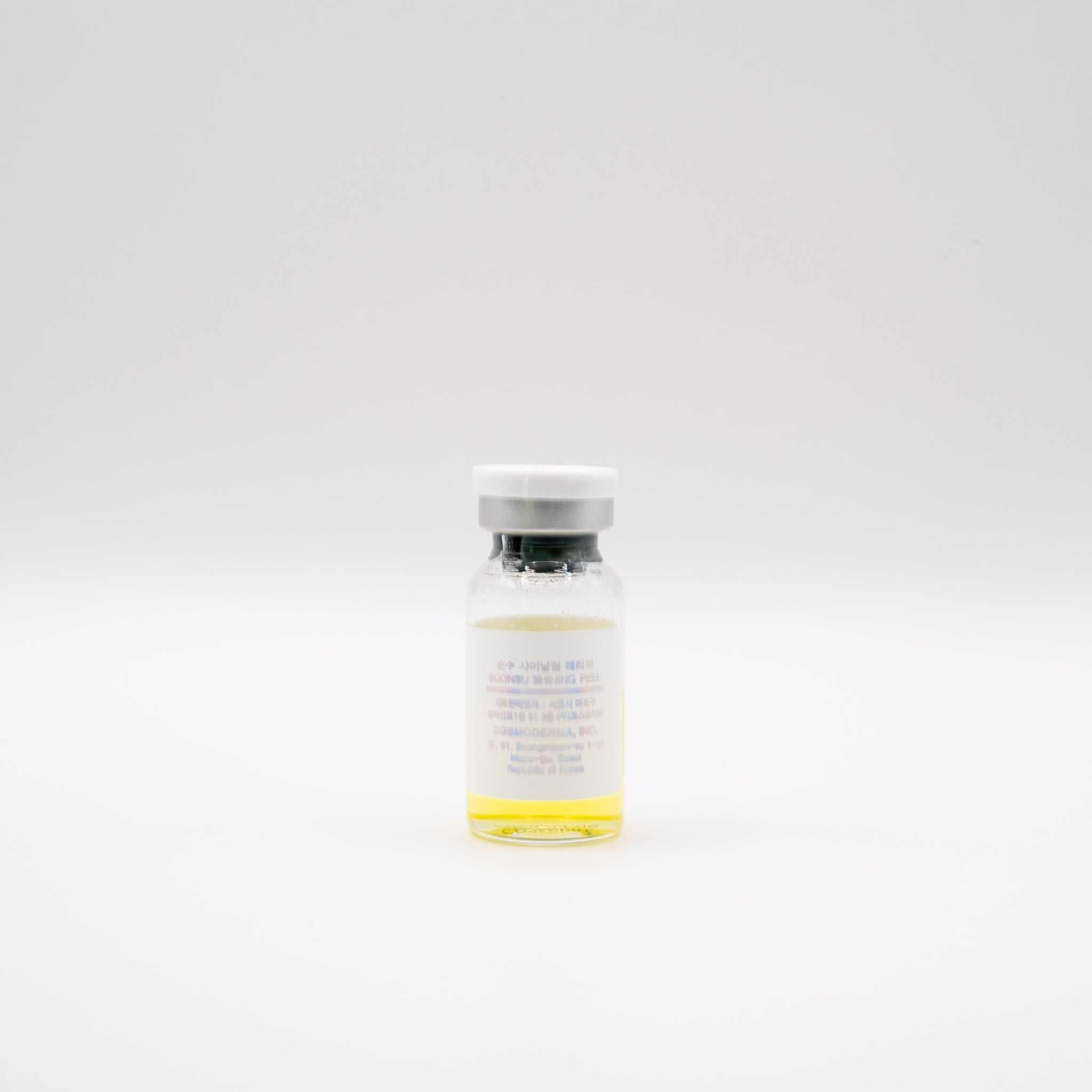 Soonsu Shining Peel vial with dual-phase retinol and TCA formula for skin renewal and brightening