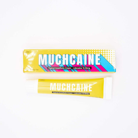 Muchcaine numbing cream tube and box for microneedling with 10.56mg lidocaine topical anesthetic