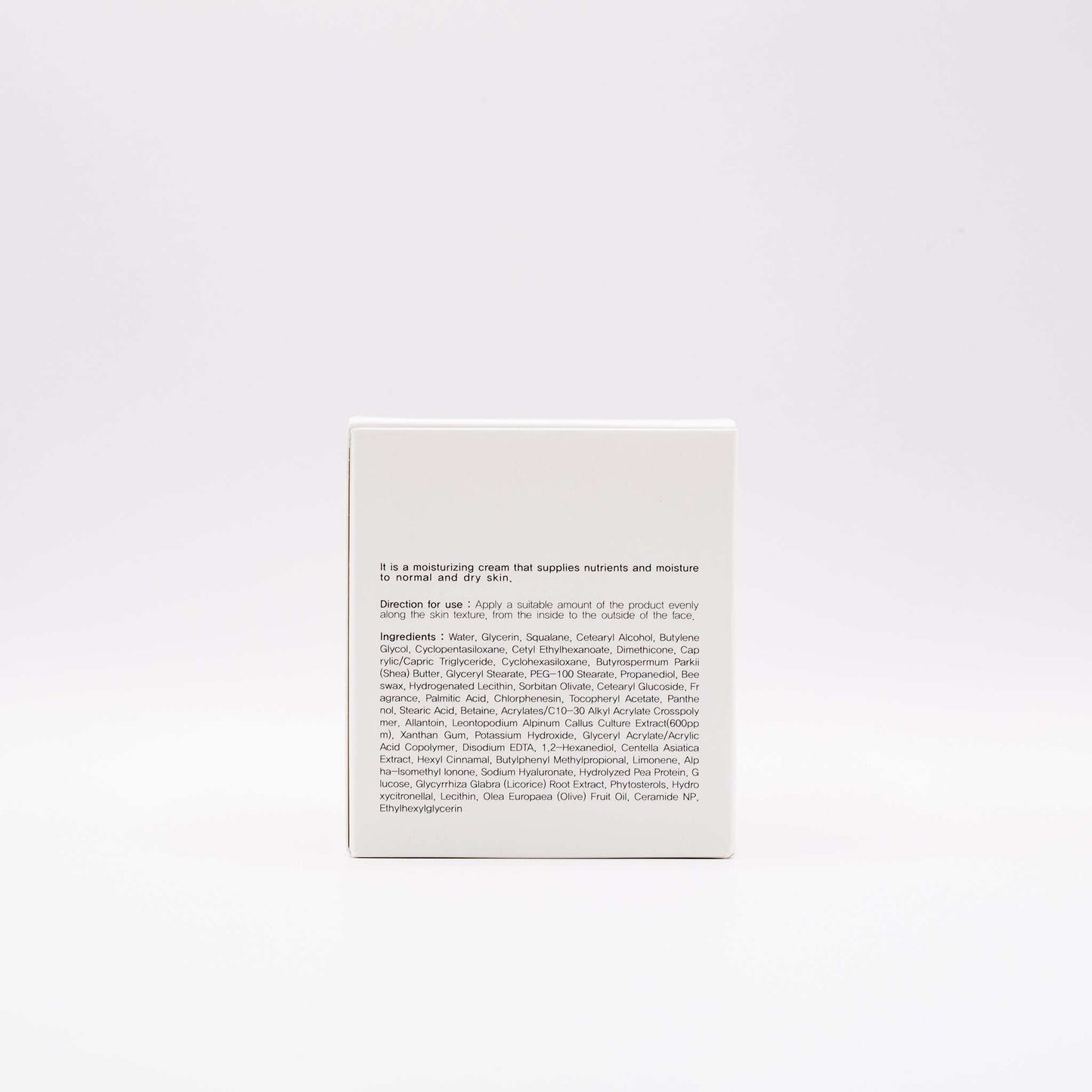 Ronas Stem Cell Rich Cream moisturizing and nourishing skincare product box back view on white background