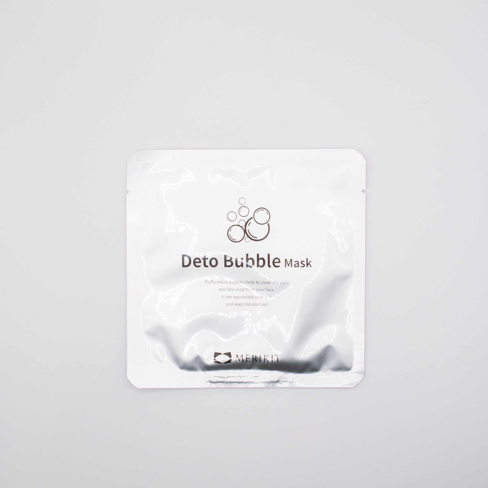 MERIKIT Deto Bubble Mask single silver pouch for deep pore cleansing and skin brightening