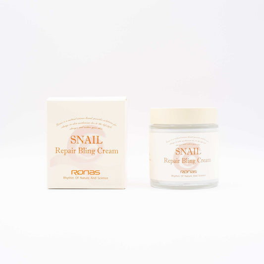 Rona’s Snail Repair Bling Cream 50ml jar and box with snail mucin for skin hydration and repair