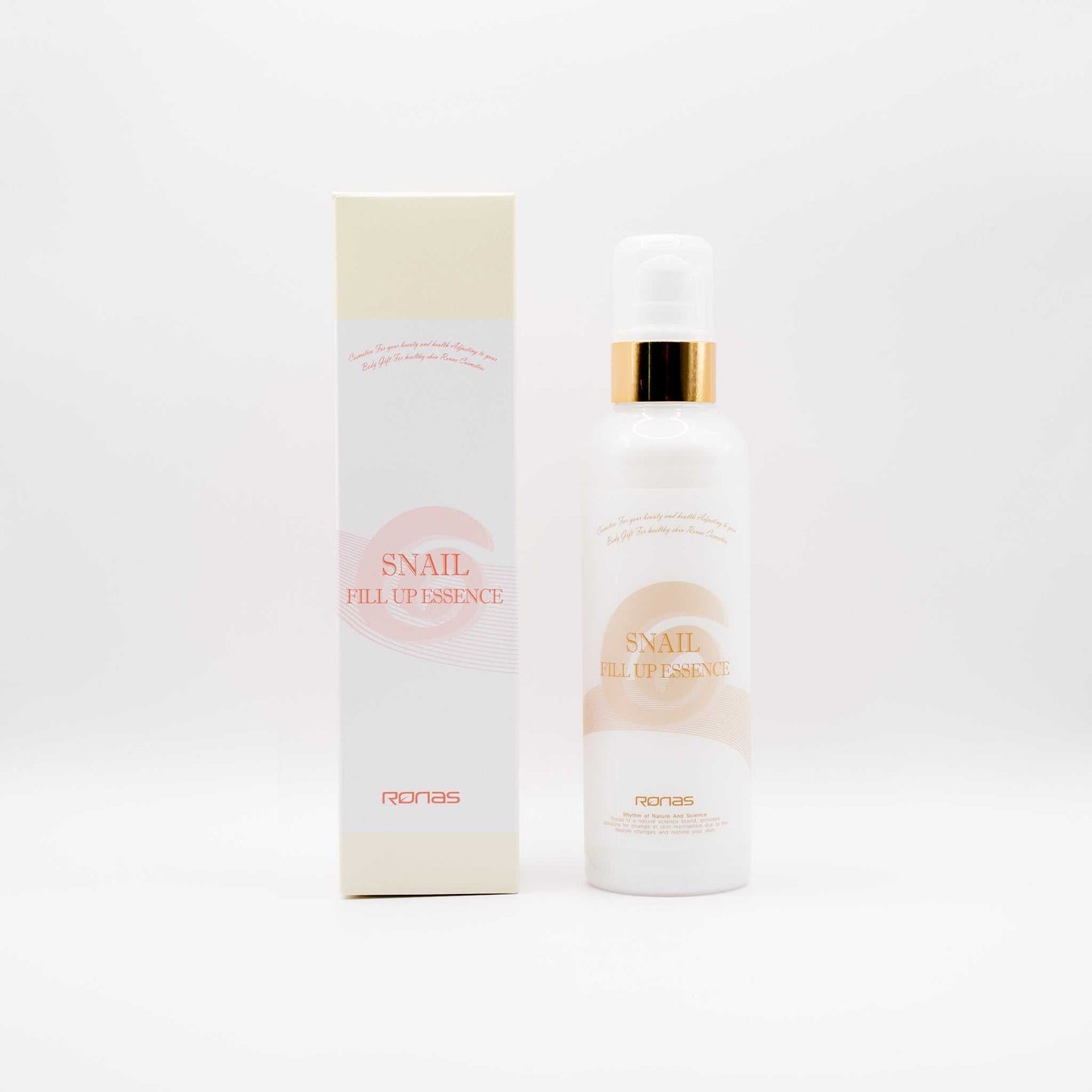 RONAS Snail Filler Essence 200ml bottle with box, hydrating and firming snail mucin serum for radiant skin