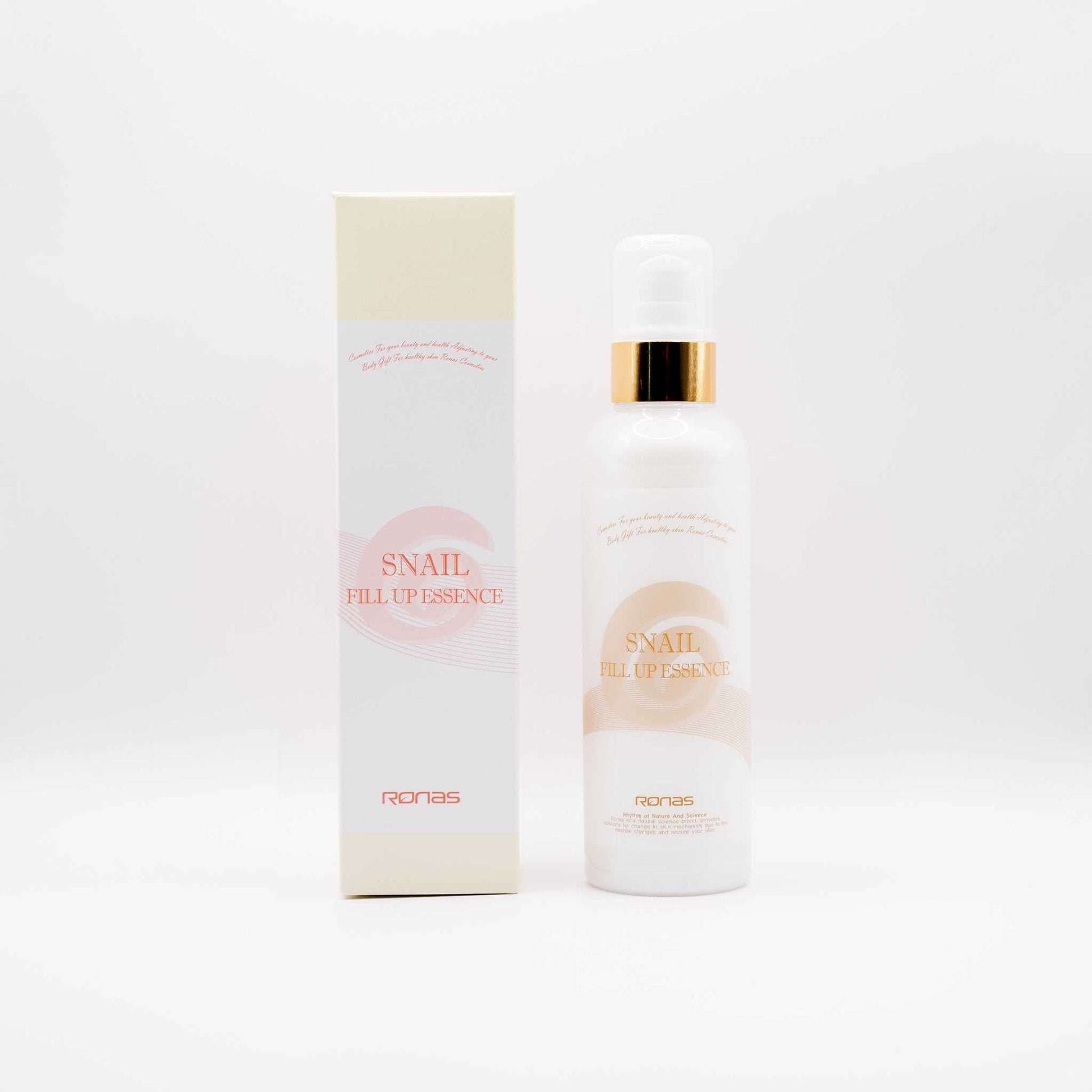 RONAS Snail Filler Essence 200ml bottle with box, hydrating and firming snail mucin serum for radiant skin