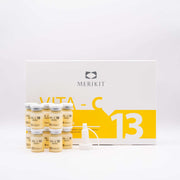 MERIKIT Vita-C 13 Ampoules pack with 10 ampoules and applicator for brightening and anti-aging skin care.