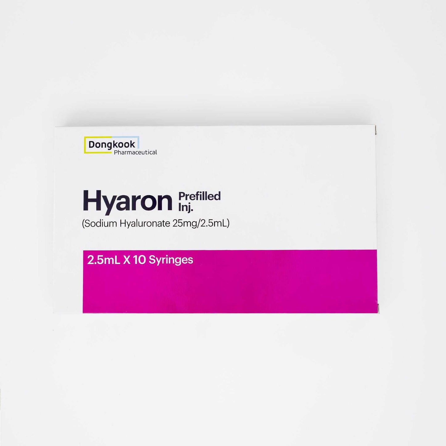Hyaron Skin Booster box containing 10 prefilled 2.5ml syringes of sodium hyaluronate for microneedling and skin hydration