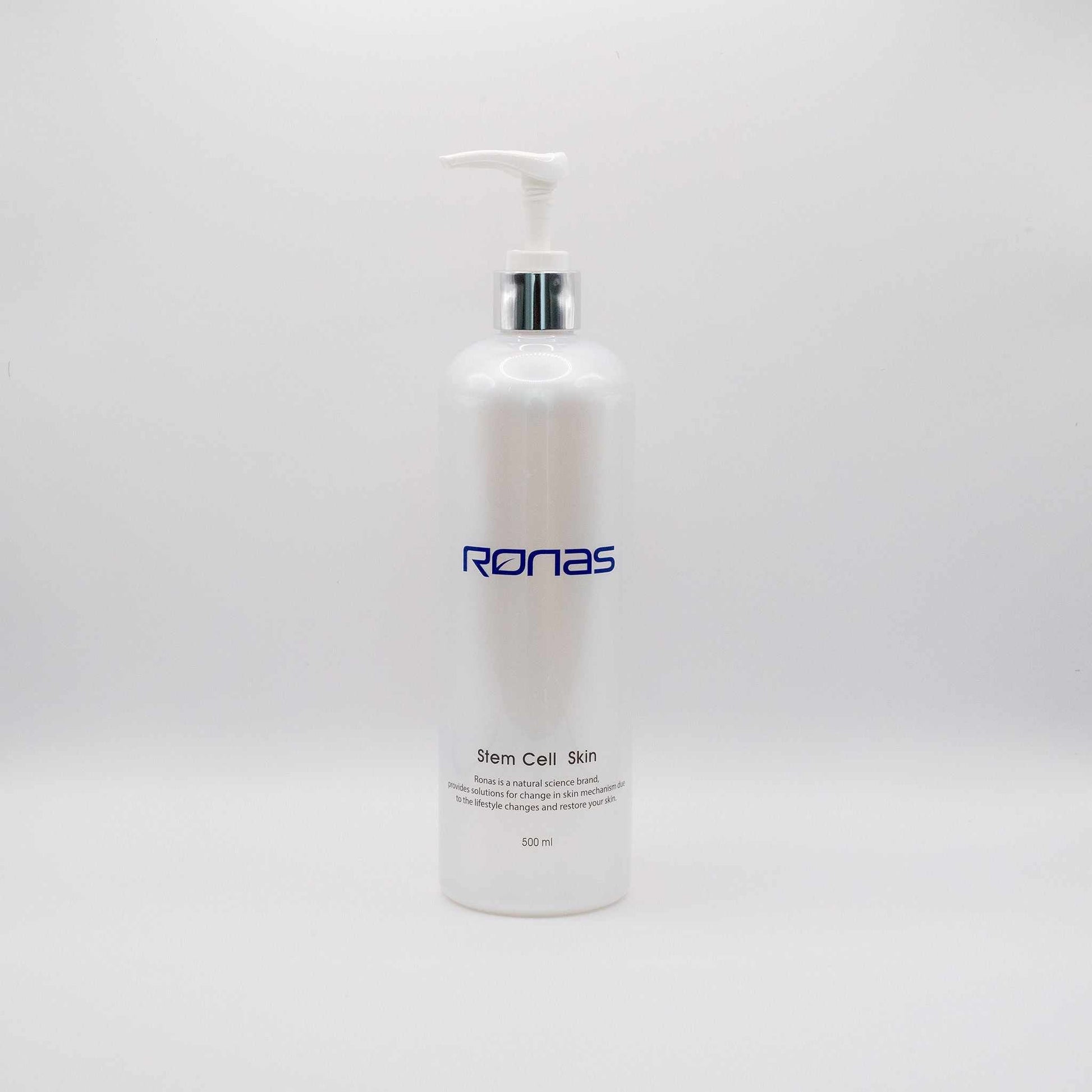 Ronas Stem Cell Skincare white pump bottle professional Korean anti-aging skincare toner serum cream set