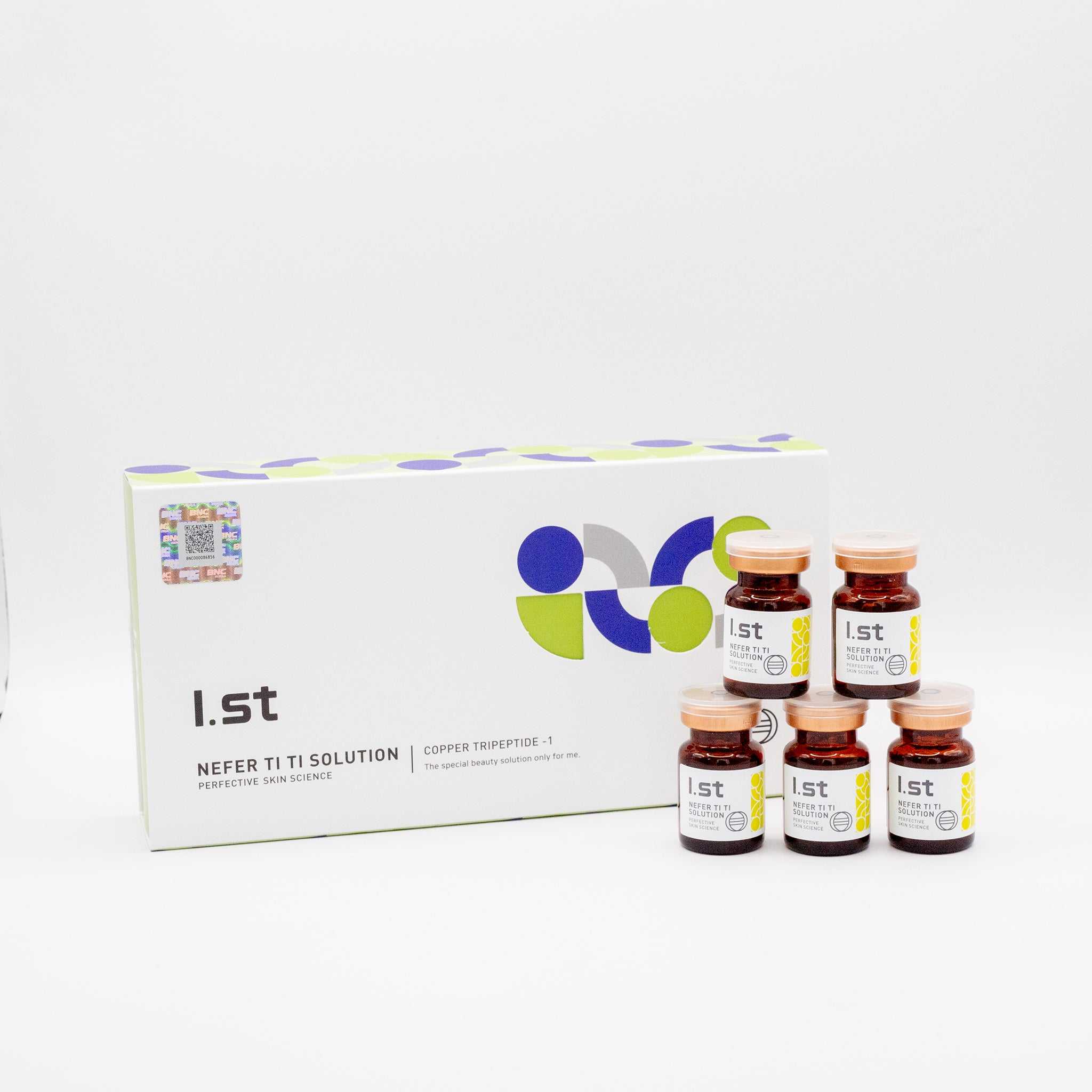 1.st NEFER TI TI skinbooster solution with five ampoules and white packaging for anti-aging and skin hydration