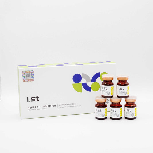 1.st NEFER TI TI skinbooster solution with five ampoules and white packaging for anti-aging and skin hydration