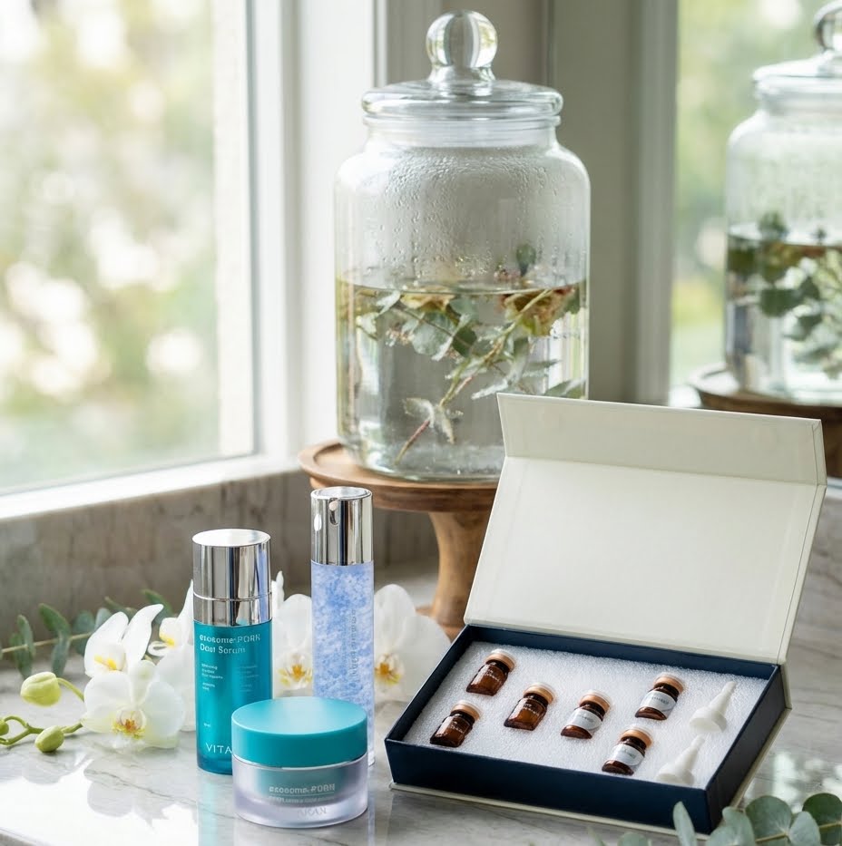 Complete Vitaran Collection with HP Cell Salmon DNA Skin Booster and 3-Step Skin Healing Series products displayed