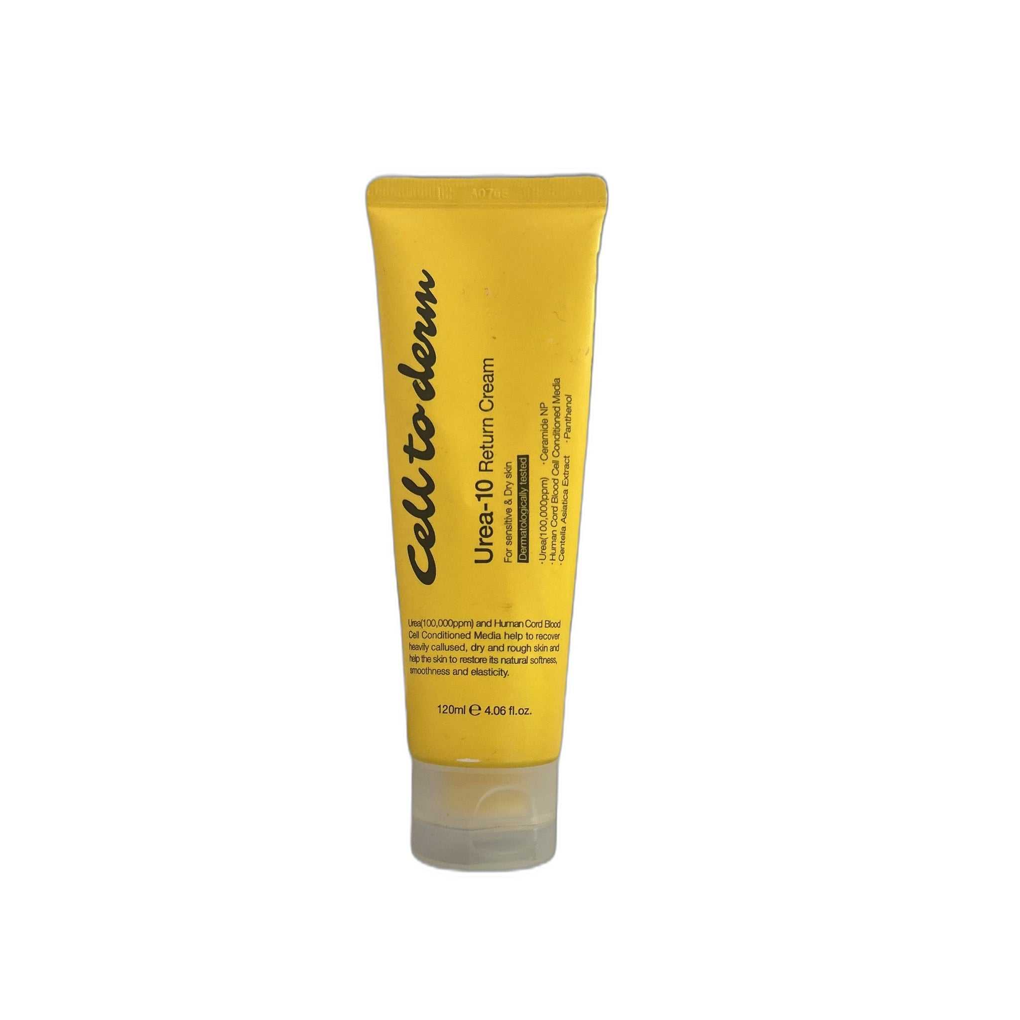 Cell to Derm Urea 10 Return Cream 120ml tube, a rich Korean urea cream for very dry skin