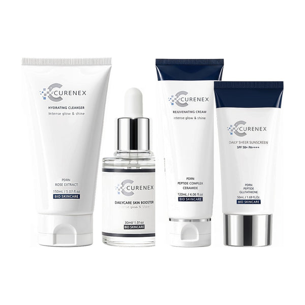 CureNex Salmon DNA 4 Step Daily Skincare Set | Cleanser, Serum, Cream & SPF50+