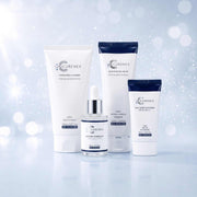 CureNex salmon DNA 4 step daily skincare set with hydrating cleanser, daily skin booster serum, rejuvenating cream and SPF50+ sunscreen