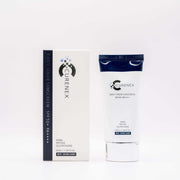 CureNex Daily Sheer Sunscreen SPF50+ tube with its carton, salmon DNA sheer cream with SPF50+ from Korea