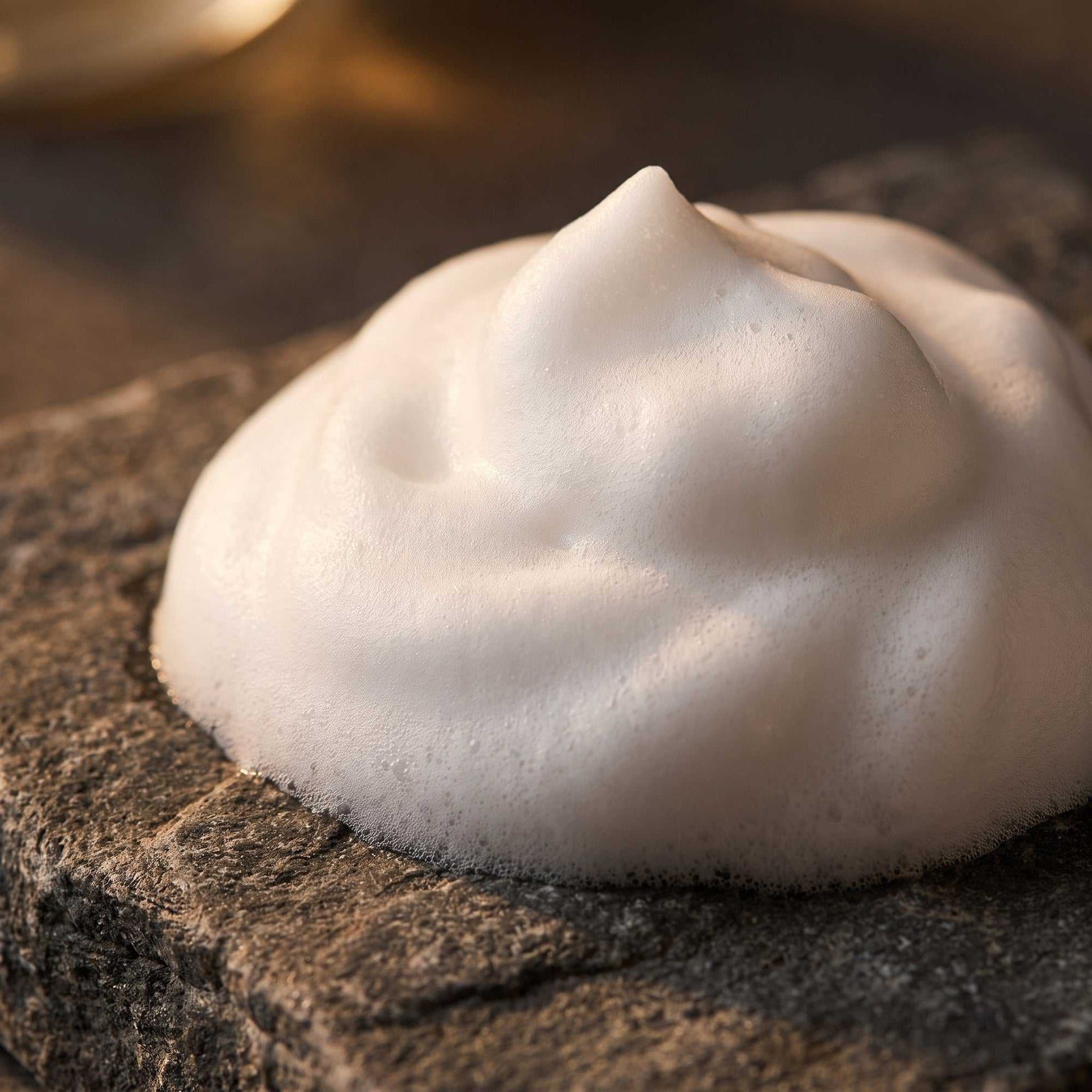 Hydrating Facial Cleanser foam texture close up showing soft cushiony lather for gentle cleansing