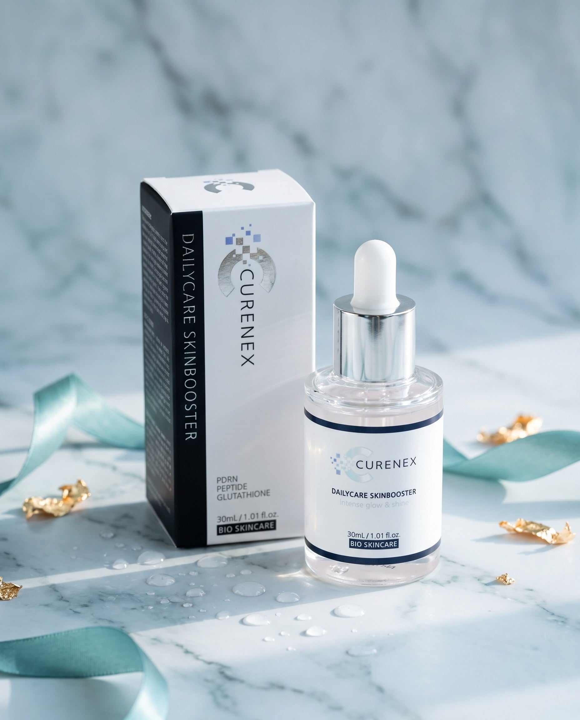 Salmon DNA PDRN 3 Step Set education visual with serum, moisturiser and SPF50+ sunscreen
