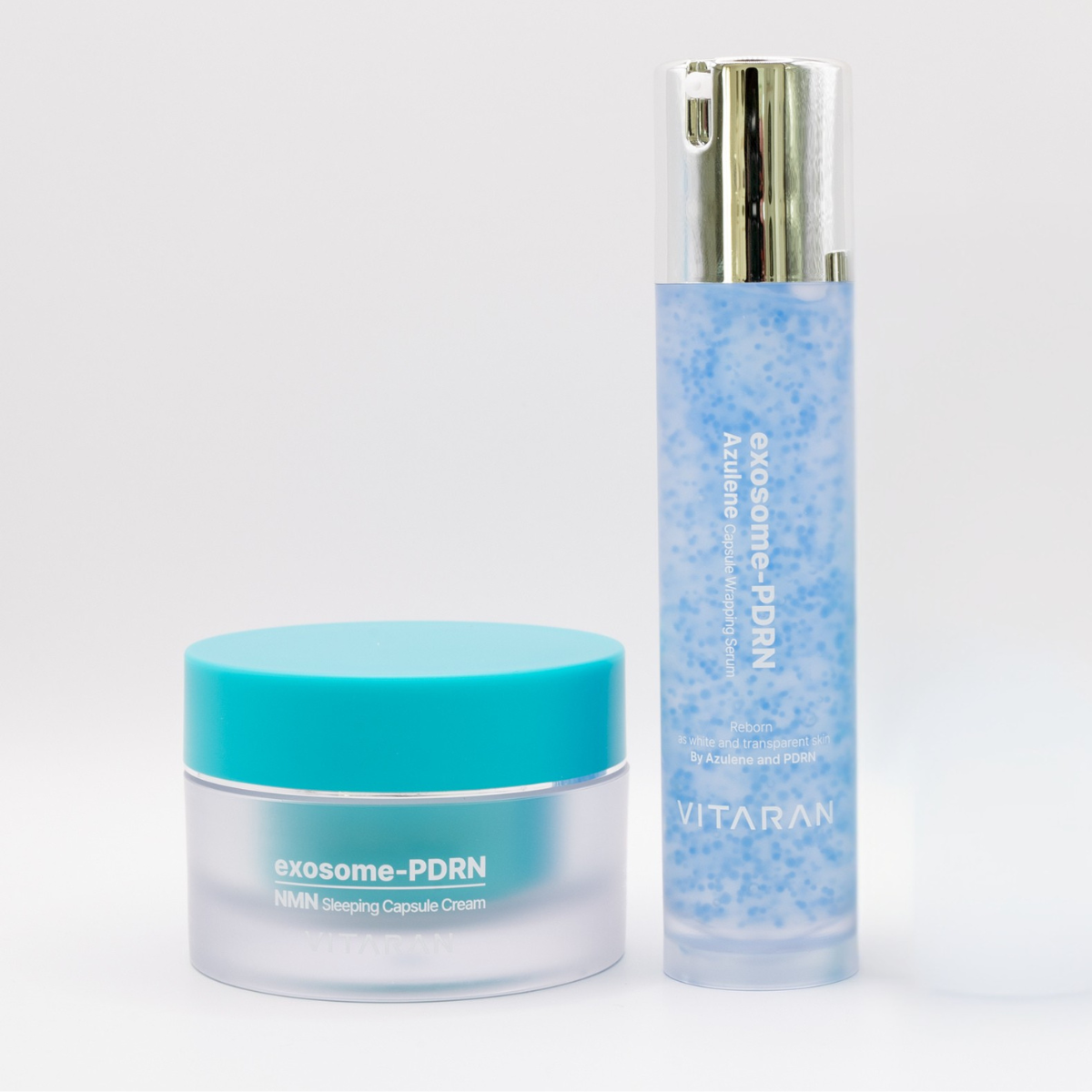 VITARAN Exosome & Salmon DNA Day and Night Duo Azulene Serum and Capsule Cream for radiant, plumper skin