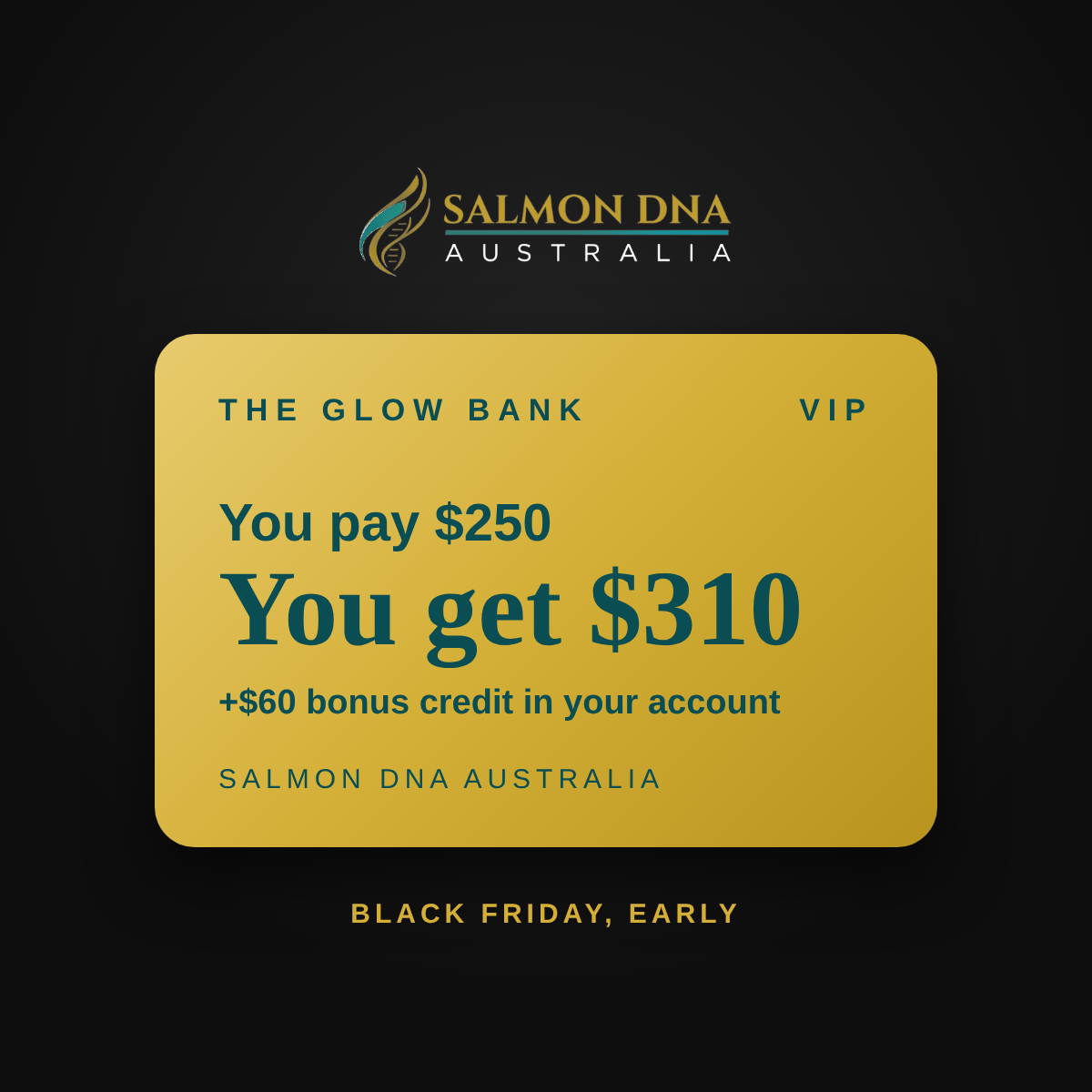 The Glow Bank. You pay $250, you get $310. Plus $60 bonus credit in your account.