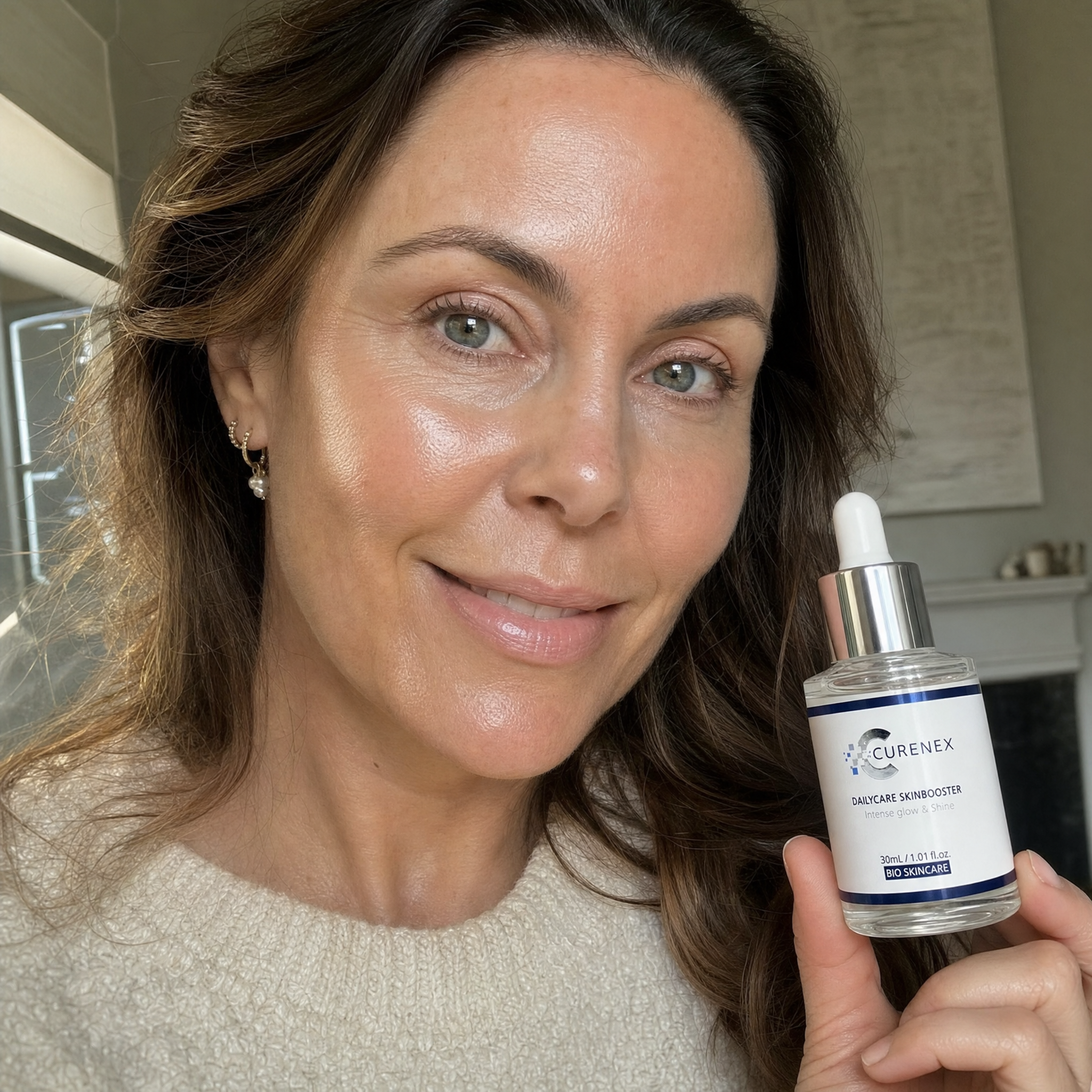 Curenex Salmon DNA Daily Serum with PDRN peptides for hydrated smooth radiant looking skin