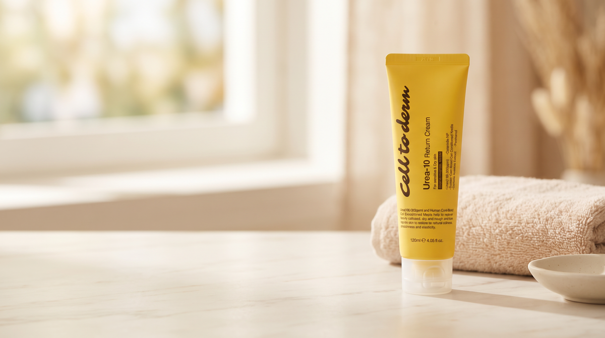 Cell to Derm Urea 10 Return Cream packshot, a rich urea moisturiser for dry flaky skin