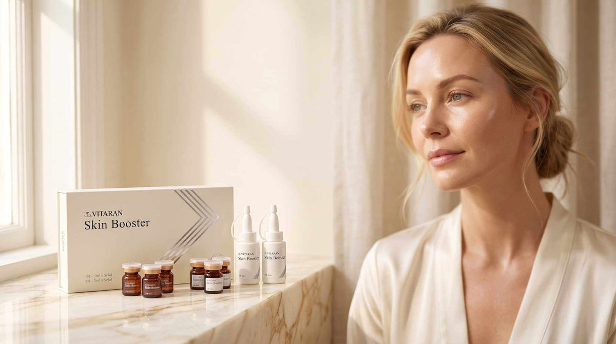 HP Cell VITARAN Salmon DNA Skin Booster serum bottles
