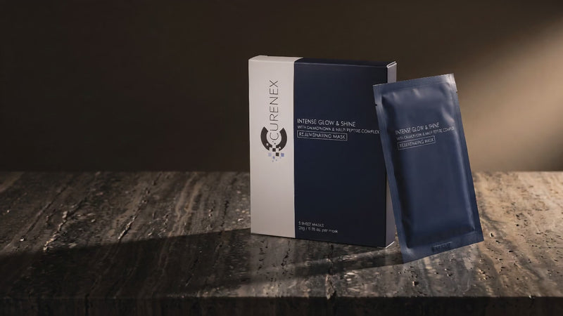 Curenex Salmon DNA sheet mask hero video showcasing the hydrating PDRN sheet masks
