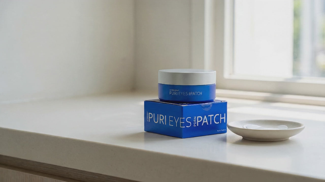 Load video: Puri Eyes PDRN Patches origin video set in a serene Korean skincare inspired scene