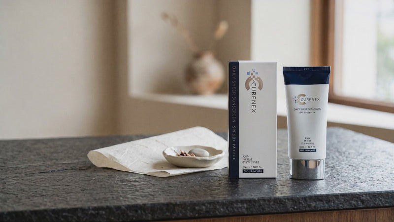 Curenex sheer sunscreen origin video introducing the Korean salmon DNA daily sun care