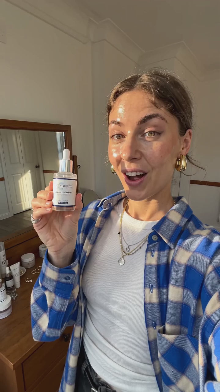 Load video: Customer holding the Salmon DNA PDRN daily serum from the Korean skincare set