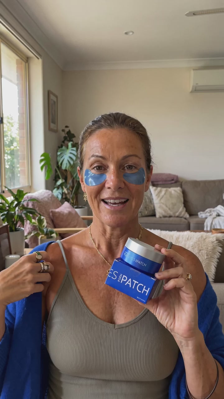 Puri Eyes PDRN Patches customer video applying the hydrogel patches under the eyes